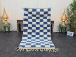 MERVE- Moroccan Minki Beni Ourain Rug Blue Rug