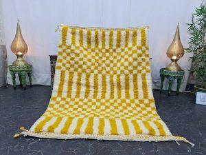 NURAN - Moroccan Yellow Beni Ourain Rug
