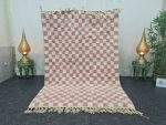 LUNAYA- Checkered Berber Pink Beni Ourain Rug