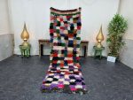 GEEHA- Checkered Moroccan Vintage Multicolor Berber Runner