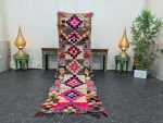 ZAMAN- Geometric Pink Vintage Moroccan Berber Runner