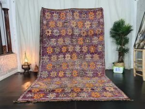IVLAN - Purple Geometric Vintage Floral Rug