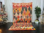 CANIR- Red Orange Geometric Vintage Moroccan Runner