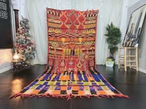 AZKIL- Vibrant Colorful Vintage Patchwork Moroccan Rug
