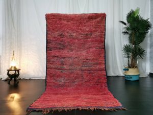 AMARIN- Solid Red Vintage Bohemian Moroccan Rug