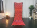 KARLEY- Vintage Geometric Red Berber Moroccan Runner