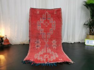 OUADIR- Small Vintage Red Berber Moroccan Rug