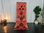 MILEY- Red Vintage Geometric Berber Moroccan Runner Rug