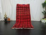 IJJA- Moroccan Berber Tribal Mini Red Vintage Rug