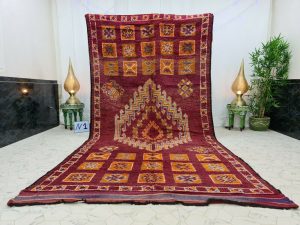MUNA- Large Moroccan Sbai Red Berber Symboles Rug