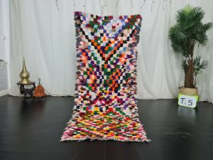 JAYA- Colorful Small Vintage Berber Checkered Runner