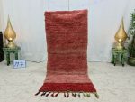 SHIRAZ- Solid Red Tribal Moroccan Vintage Runner