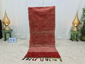 SHIRAZ- Solid Red Tribal Moroccan Vintage Runner
