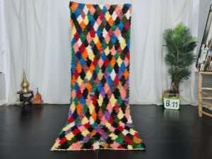 THORN - Vibrant Colorful Vintage Berber Checkered Rug