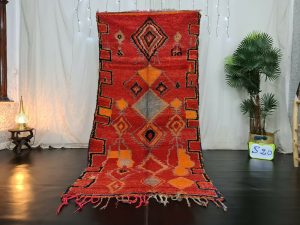 GANUT- Red Vintage Berber Geometric Handmade Carpet