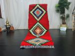 SALIT- Checkered Red Vintage Berber Moroccan Runner