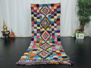 EAGAL- Vintage Multicolor Berber Boucherouite Rug
