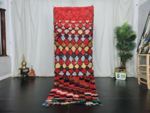 GHIZAR- Red Vintage Berber Checkered Carpet