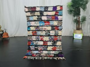 AMUL - Small Mini Vintage Berber Checkered Carpet