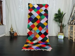 RAWIA - Colorful Checkered Berber Moroccan Runner Rug