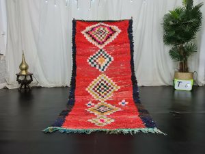MARID- Mini Red Vintage Berber Geometric Carpet