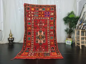 OUASU- Abstract Bohemian Vintage Berber Symboles Rug