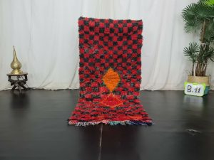 TYLOR- Vintage Checkered Berber Handmade Carpet