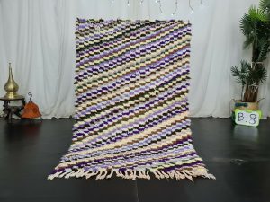 MONACO- Small Purple Vintage Berber Checkered Rug