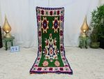 KHATEM- Green Authentic Tribal Floral Vintage Runner
