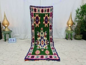 KHATEM- Green Authentic Tribal Floral Vintage Runner