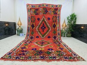 NIELA- Floral Red Tribal Moroccan Area Wool Rug