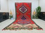 ATONY- Red Geometric Vintage Berer Moroccan Rug