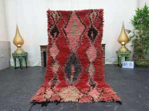 ANRAR- Small Geometric Red Berber Tribal Wool Rug