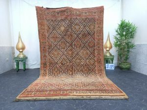 PARAL- Geometric Vintage Berber Faded Orange Rug