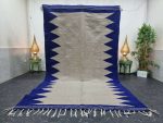 JEFFRY- Handmade Gray&Blue Kilim Zanafi Geometric Rug