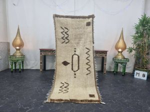 KAMIS- Beige Geometric Boho Berber Handmade Runner