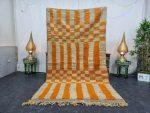 CHANCE- Checkered Orange Boujaad Berber Wool Rug