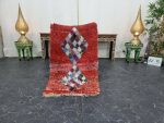 FLUSS- Small Red Berber Geometric Tribal Wool Rug