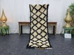ULFA- Black&White Geometric Berber Moroccan Rug