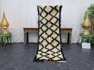 ULFA- Black&White Geometric Berber Moroccan Rug