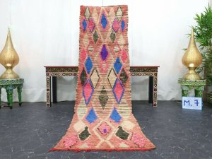 KLAM - Pink&Blue Geometric Berber Tribal Runner