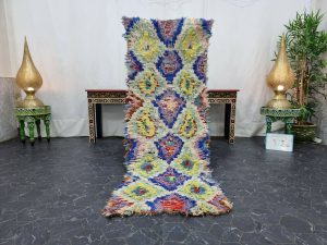 RADUA- Blue Yellow Geometric Tribal Wool Runner