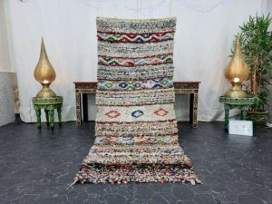 SULAN- Geometric Tribal Wool Boucherouite Rug