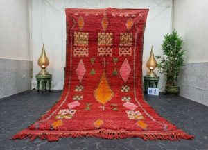 FIONA- Red Moroccan Geometric Bohemian Berber Rug