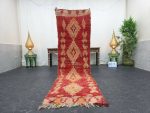 NIDAL- Red&Orange Berber Geometric Tribal  Runner
