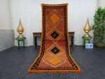 VILLET- Orange Geometric Berber Tribal Wool Runner