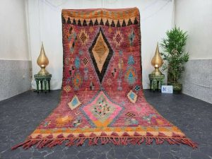 TIMZI- Moroccan Handmade Faded Colors Tribal Rug