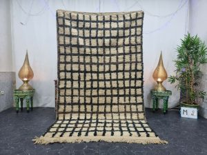FURAT- Checkered Moroccan Boujaad Tribal Wool Rug