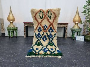 AMY- White & Green Berber Handmade Tribal Runner