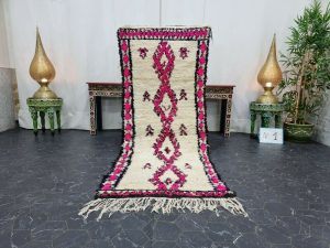 ORLA- Pink Geometric Bohemian Wool Berber Runner